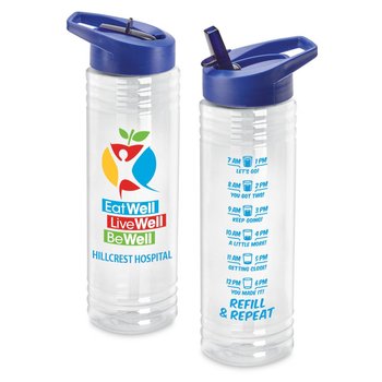 Eat Well, Live Well, Be Well Solara Water Bottle 24-Oz. With Refill & Repeat - Personalization Available from Positive Promotions