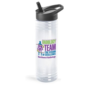 Healthcare Team Pride Black Solara Water Bottle 24-Oz. - Full-Color Personalization Available from Positive Promotions