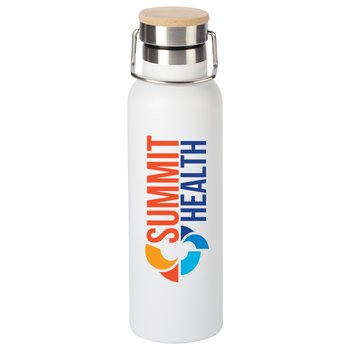 White Leland Stainless-Steel Vacuum Bottle 20-Oz. - Personalization Available from Positive Promotions