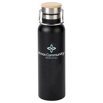 Healthcare Team Pride Black Leland Stainless-Steel Vacuum Bottle 20-Oz. - Full-Color Personalization Available from Positive Promotions