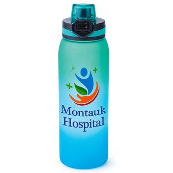 Blue/Green Jasper Ombre Tritan Water Bottle 32 oz. - Personalization Available from Positive Promotions