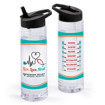 Live, Love, Heal Solara Water Bottle 24-Oz. - Personalization Available from Positive Promotions