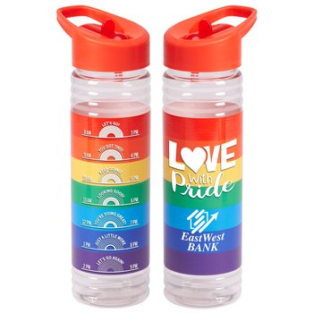 Love With Pride Rainbow Solara Water Bottle 24 oz. - Personalization Available from Positive Promotions