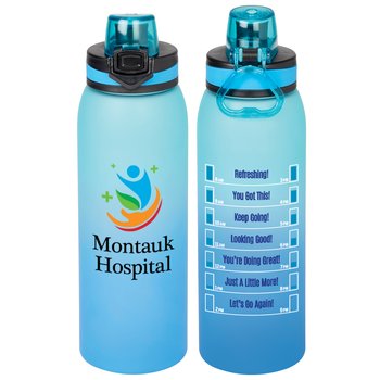 Jasper Blue Ombre Tritan Water Bottle 32-Oz. with Hydration Design - Personalization Available from Positive Promotions