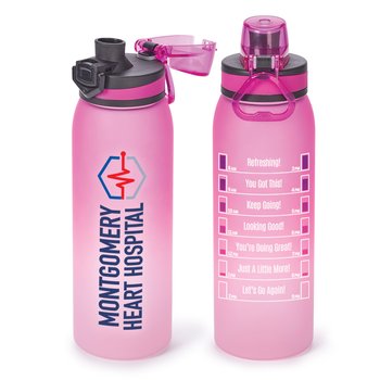Jasper Pink Ombre Tritan Water Bottle 32-Oz. with Hydration Design - Personalization Available from Positive Promotions