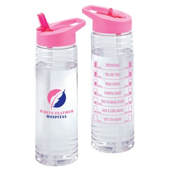 Pink Hydration Solara Water Bottle 24 oz. - Personalization Available from Positive Promotions