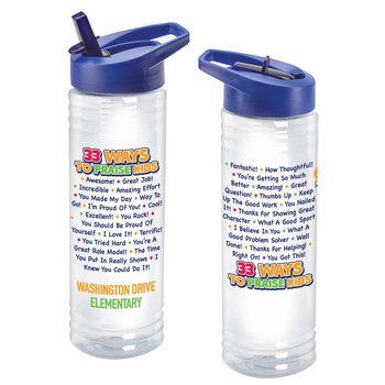 33 Ways to Praise Kids Solara Water Bottle 24 oz. - Personalization Available from Positive Promotions