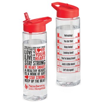 Love Your Heart (Word Cloud) Solara Water Bottle 24 oz. - One-Color Personalization Available from Positive Promotions