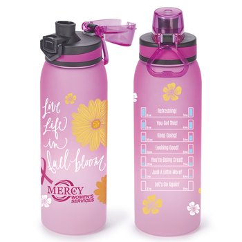 Live Life in Full Bloom Jasper Ombre Tritan Water Bottle 32 oz. - One-Color Personalization Available from Positive Promotions