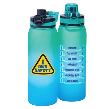 Workplace Safety Blue/Green Jasper Ombre Tritan Water Bottle 32 oz. - Personalization Available from Positive Promotions