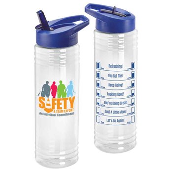 Workplace Safety Blue Solara Water Bottle 24 oz. - Personalization Available from Positive Promotions