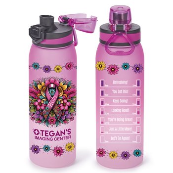 Hope Floral Ribbon Jasper Ombre Tritan Water Bottle 32 oz. - One-Color Personalization Available from Positive Promotions