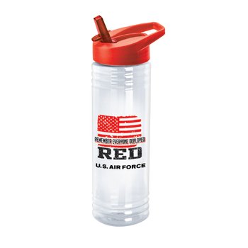 Remember Everyone Deployed (Design C) Solara Water Bottle 24 oz. - Full-Color Personalization Available from Positive Promotions