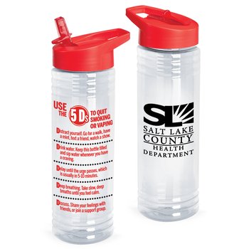 Use The 5 Ds To Quit Smoking Or Vaping Solara Water Bottle 24 oz. - One-Color Personalization Available from Positive Promotions