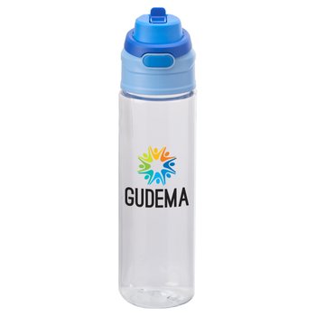 Clear/Blue Tritan Dual-Sip Water Bottle 28 oz. With Carry Handle - Personalization Available from Positive Promotions