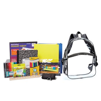 Montana Clear Backpack With Deluxe Back-to-School Supply Kit: Grades K-2 - Personalization Available