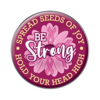 Be Strong Flower Lapel Pin With Presentation Card from Positive Promotions