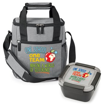 One School, One Team Making a World of Difference Riverside Lunch/Cooler Bag & Locking Food Container Gift Set