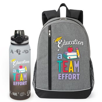 Education: A Team Effort Logan Backpack & Jasper Water Bottle Gift Set