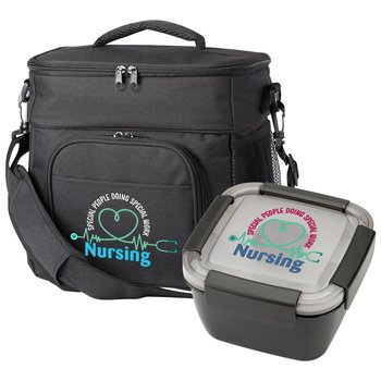Nursing: Special People Doing Special Work Black Lunch/Cooler Bag & Food Container Gift Set