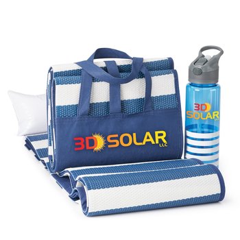 Nantucket Beach Mat & Wellness Water Bottle Combo - Personalization Available