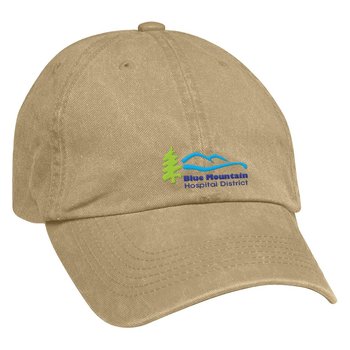 Washed Cotton Twill Cap - Embroidered Personalization Available from Positive Promotions