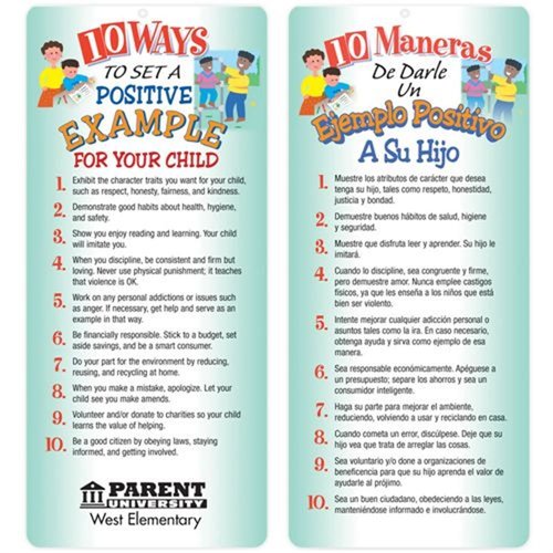 10 Ways To Set A Positive Example Two-Sided Bilingual Glancer