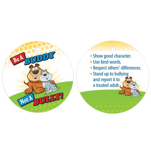 Be A Buddy Not A Bully Laminated Award Tag With 4" Chain | Positive ...