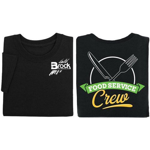 Food Service Crew Unisex 2Sided TShirt Silkscreened Personalization
