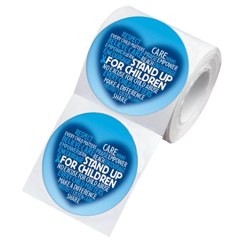 Stand Up For Children Heart Word Cloud Child Abuse Prevention Stickers ...