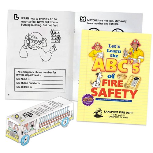 Let's Learn The ABC's Of Fire Safety With Pop-Out Fire Truck Educational  Activities Book - Personalization Available | Positive Promotions
