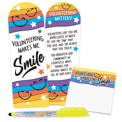 Volunteers Deluxe Bookmark, Sticky Pad, &amp; Pen Gift Set | Positive ...