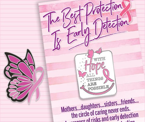 Breast Cancer Awareness lapel pins