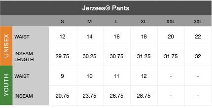 CHARTS JERZEES PANTS