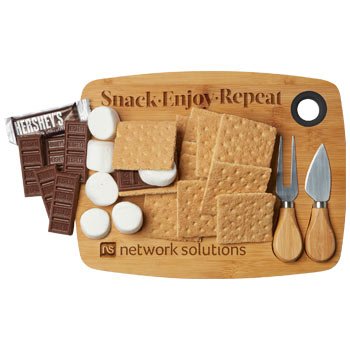 S'mores Charcuterie Board Gift Set - Laser-Engraved Personalization Available