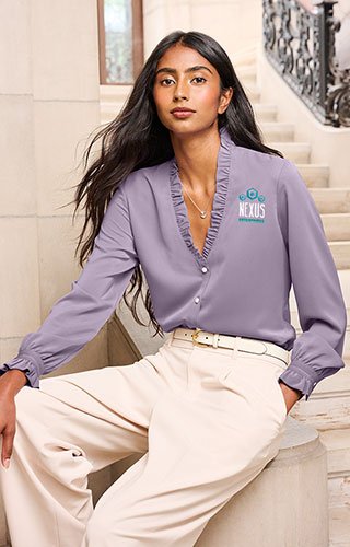 Product Image of the Brooks Brothers® Women's Long-Sleeved Ruffle Collar Blouse